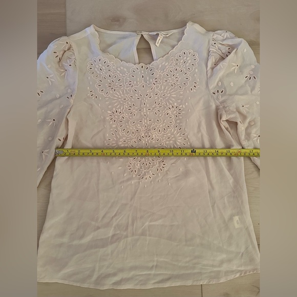 Rebecca Taylor teardrop eyelet 100% silk blouse size 2 - Picture 11 of 15